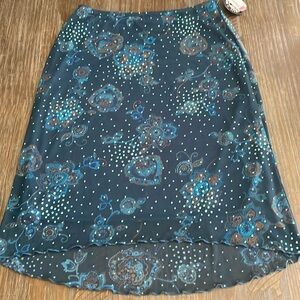 Semi sweet high-low skirt teal/glitter NWT size L